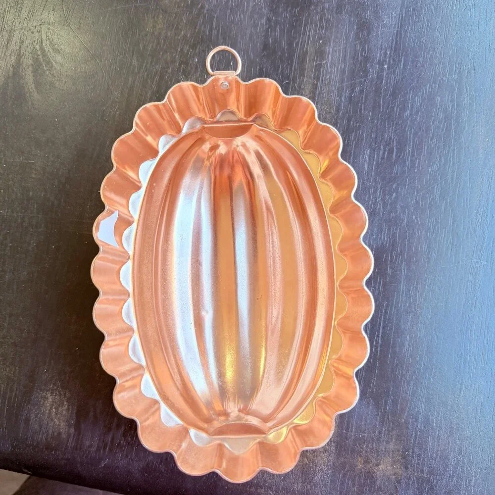 Vtg Copper‎ Kitchen Mold Set Wall Hanging Decor Retro Bakeware Farmhouse Charm